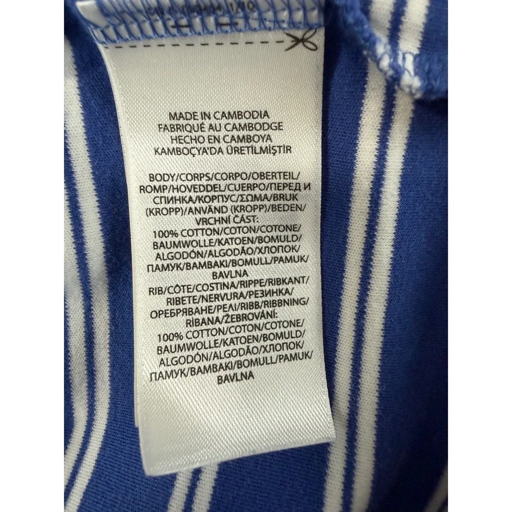 Polo Ralph Lauren Polo Shirt Mens 2XL Blue White Striped Classic Fit Cotton EUC